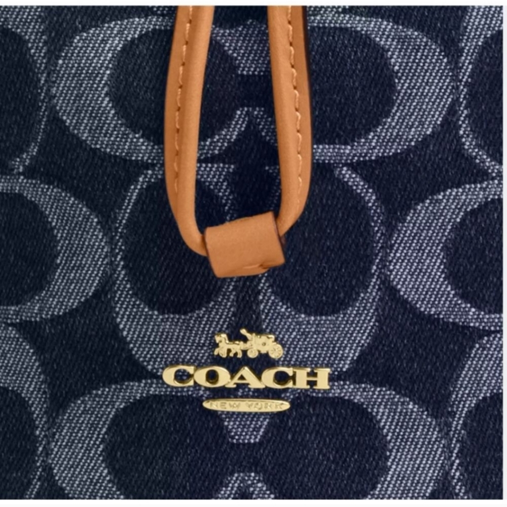 Coach Denim Drawstring Wristlet - Picture 6 of 7